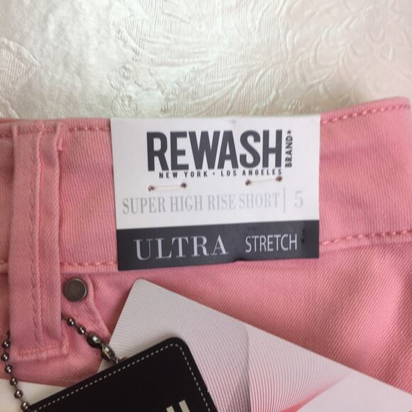 Rewash brand Casey Super High Rise Shorts Pink 5 - Picture 5 of 12